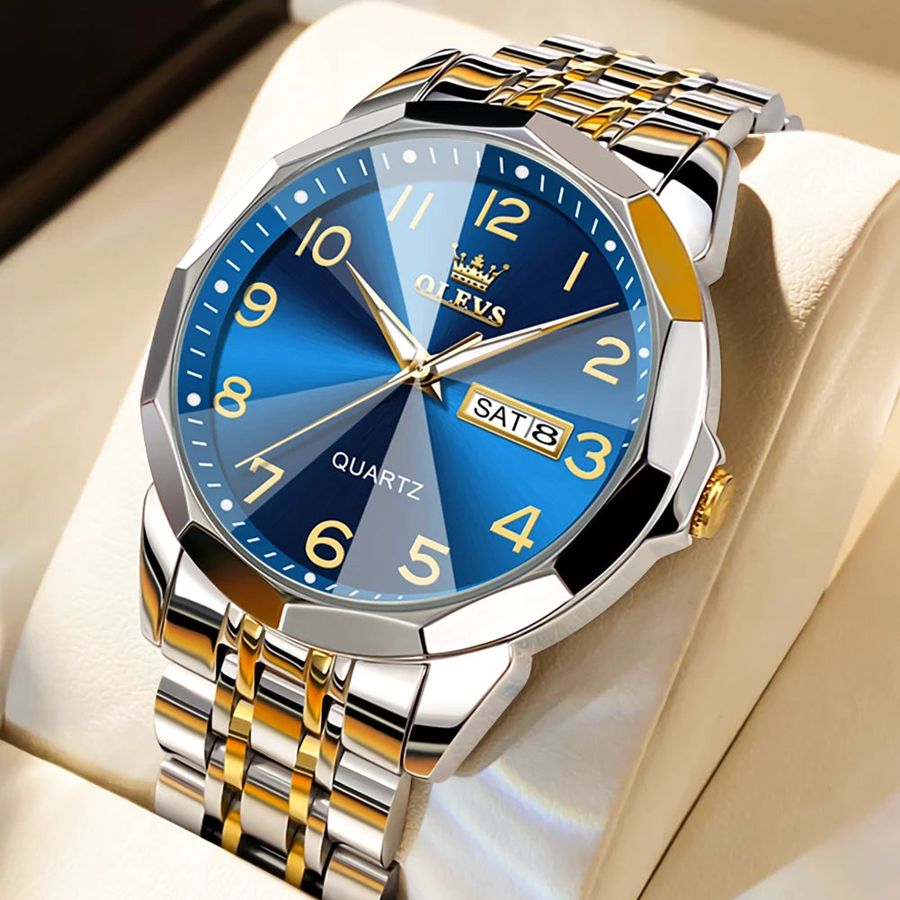 OLEVS Men's Waterproof Quartz Watch with Luminous Features - Chic & Cheery Shopping