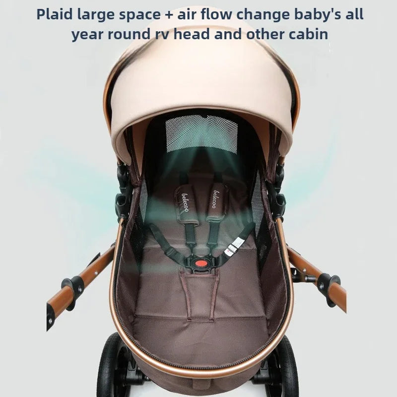 3-in-1 High Landscape Baby Stroller with Two-Way Folding - Chic & Cheery Shopping