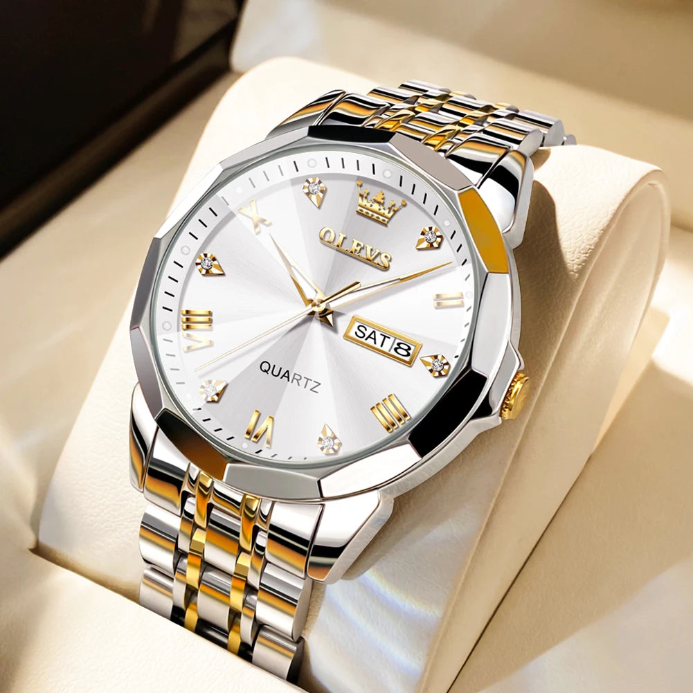 OLEVS Men's Waterproof Quartz Watch with Luminous Features - Chic & Cheery Shopping