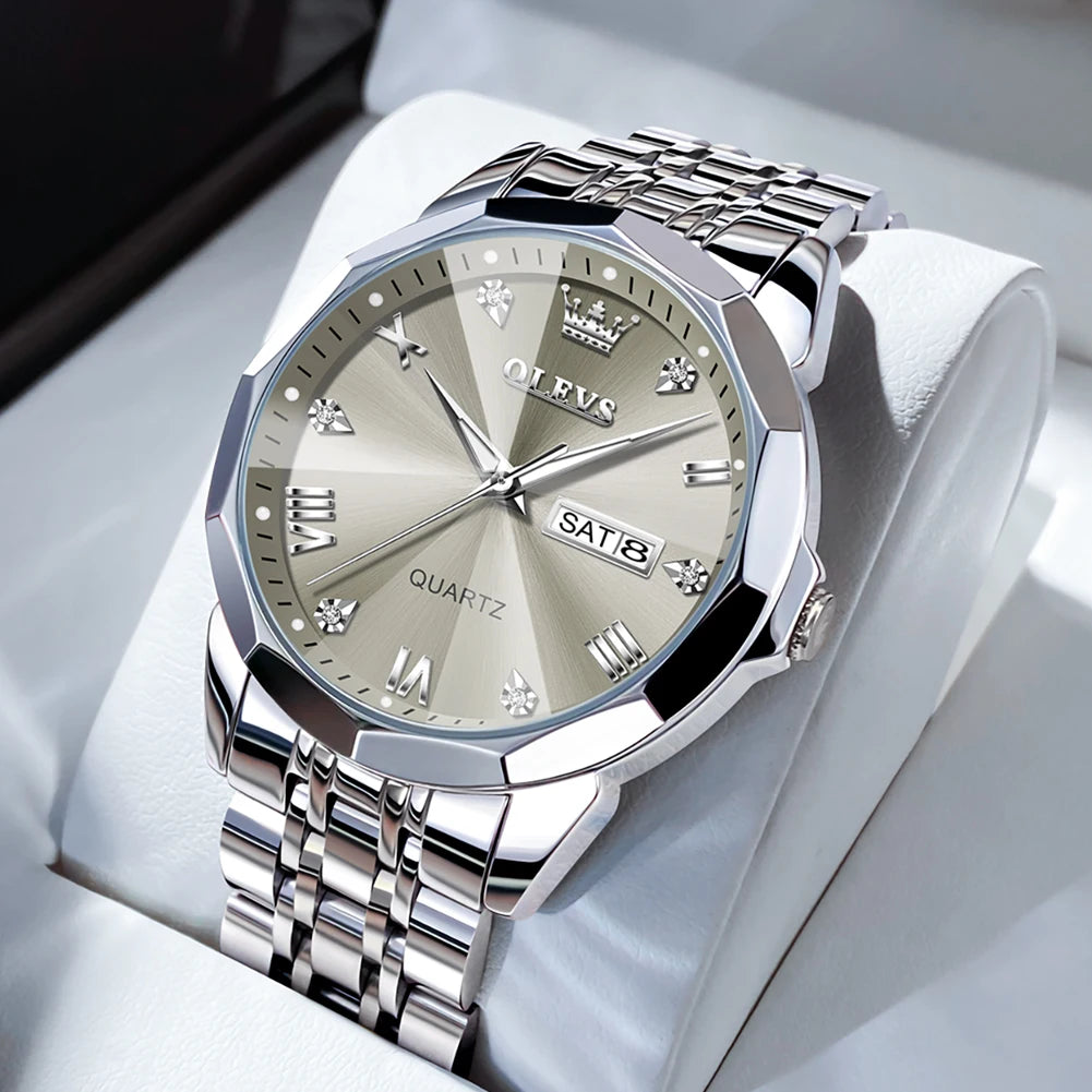 OLEVS Men's Waterproof Quartz Watch with Luminous Features - Chic & Cheery Shopping