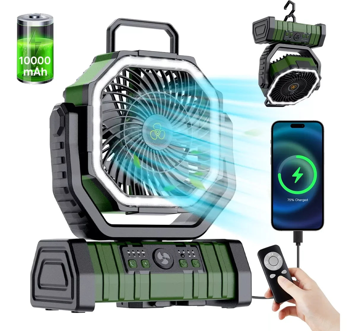 20000mAh High Capacity LED Camping Fan with Hook - Chic & Cheery Shopping
