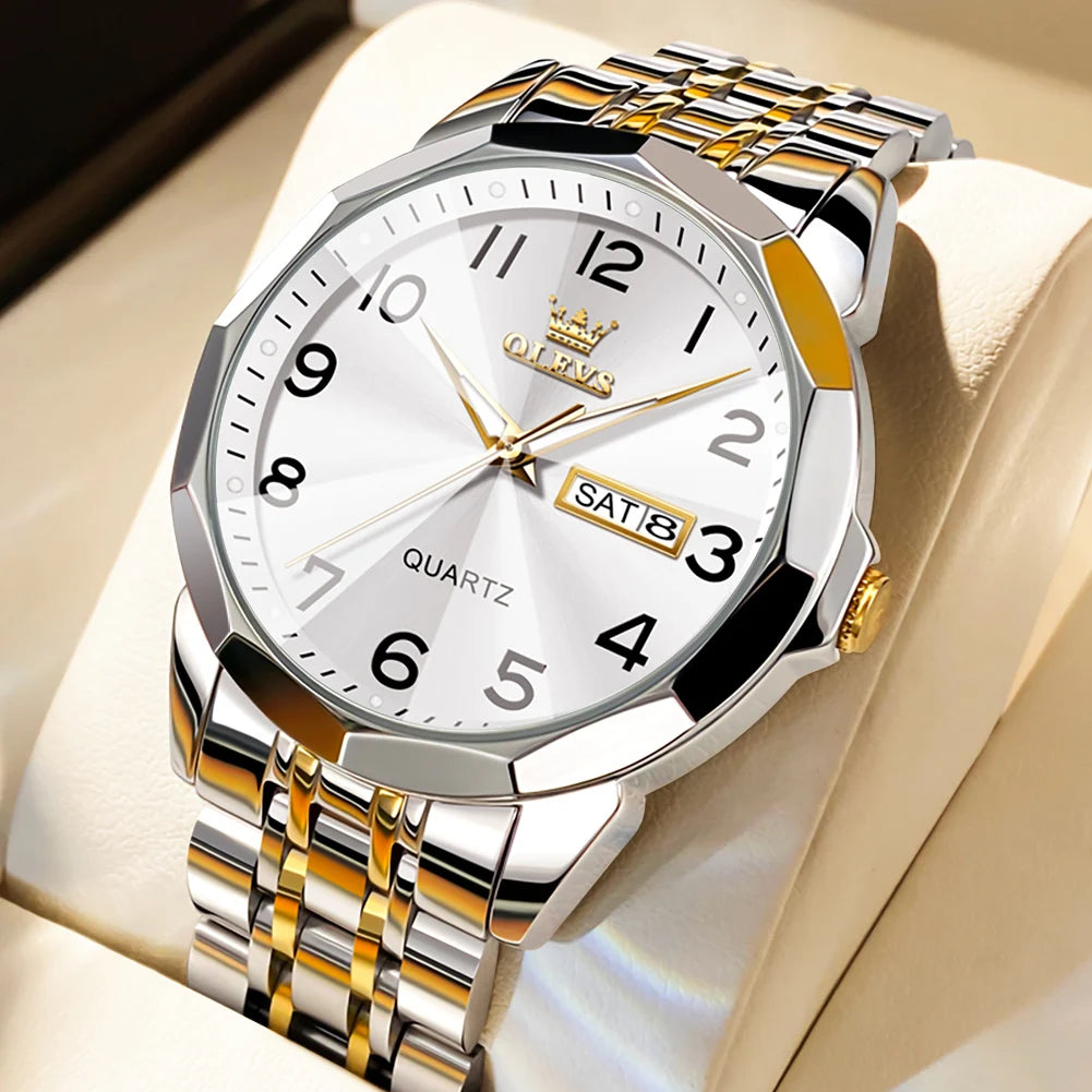 OLEVS Men's Waterproof Quartz Watch with Luminous Features - Chic & Cheery Shopping
