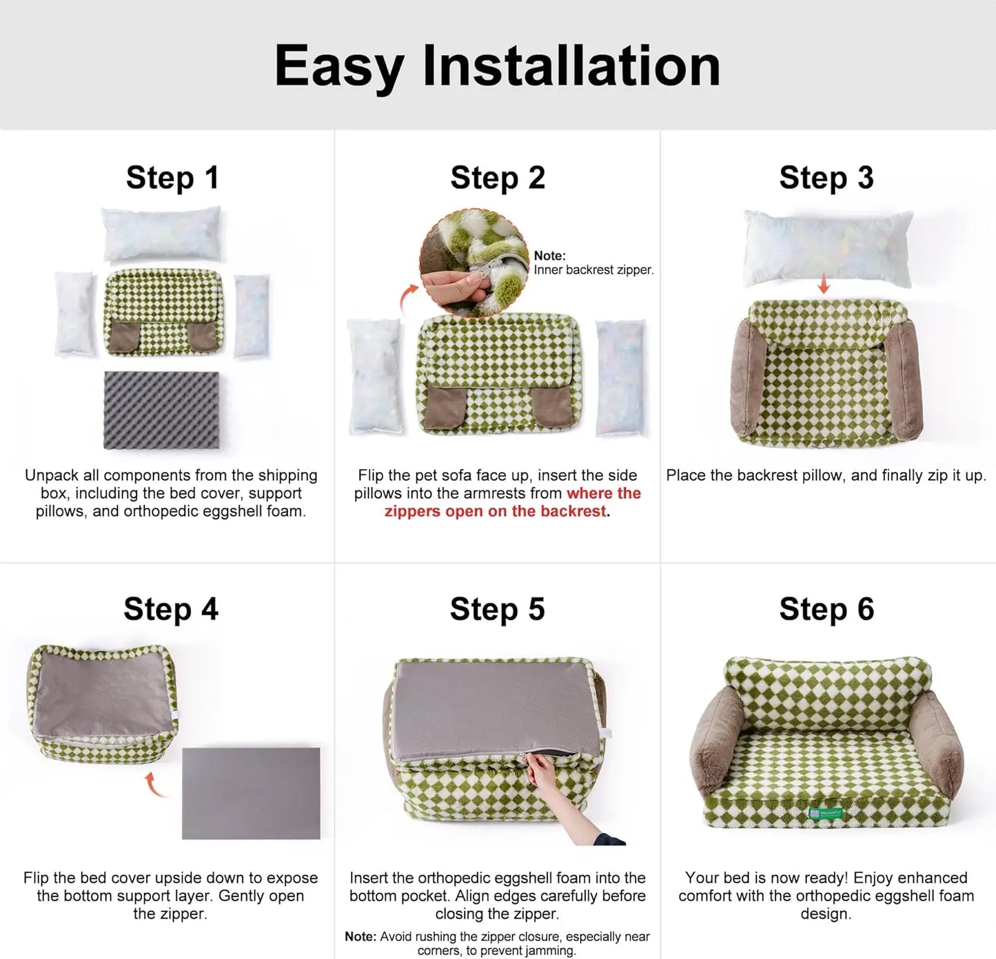 MewooFun Large Blue Dog Bed Sofa with Removable Cover - Chic & Cheery Shopping