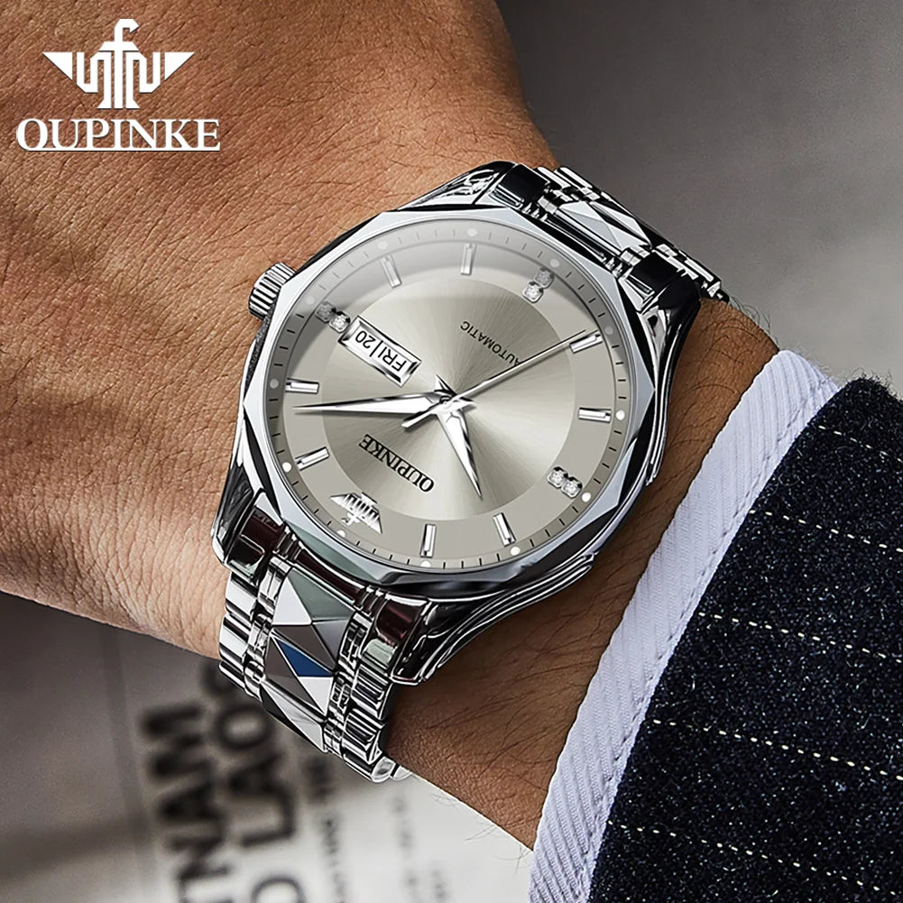 OUPINKE 3295 Luxury Tungsten Steel Mens Waterproof Watch - Chic & Cheery Shopping