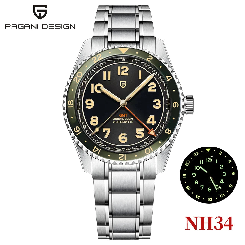 PAGANI DESIGN 2025 NH34 GMT Men's Automatic Watch - Chic & Cheery Shopping