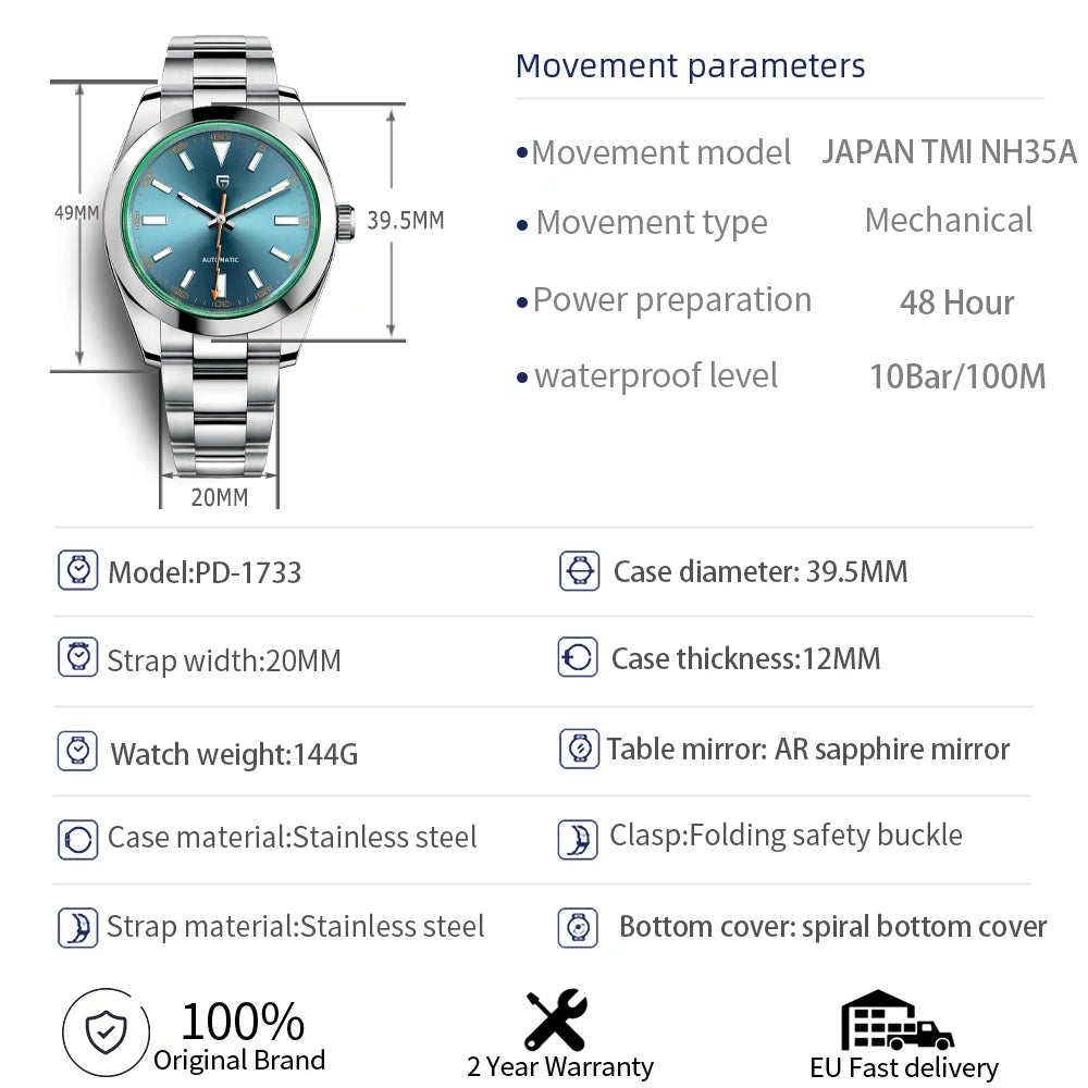 Pagani Design Z-Blue Men's Luxury Automatic Mechanical Watch - Chic & Cheery Shopping