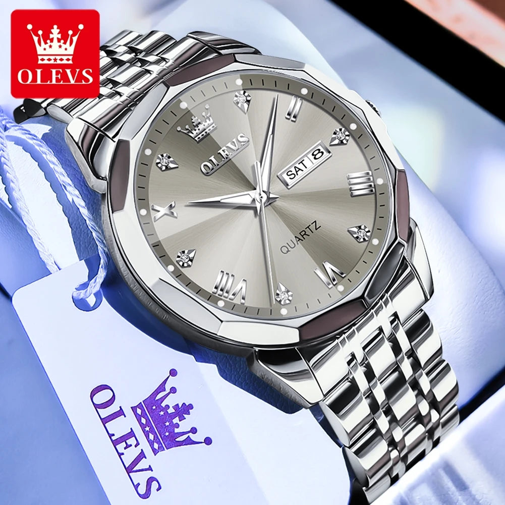 OLEVS Men's Waterproof Quartz Watch with Luminous Features - Chic & Cheery Shopping