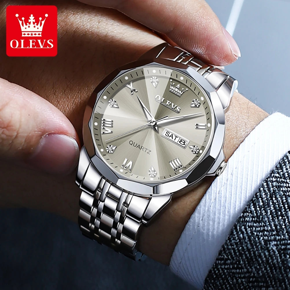 OLEVS Men's Waterproof Quartz Watch with Luminous Features - Chic & Cheery Shopping