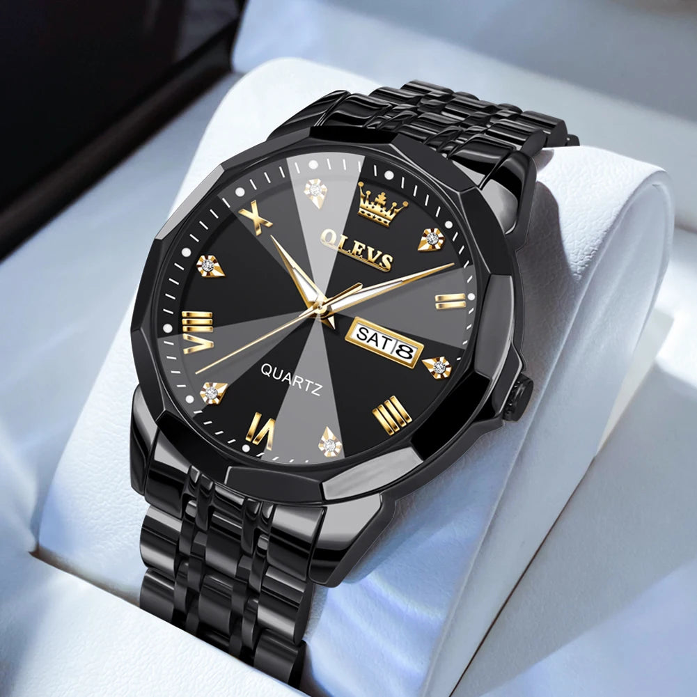 OLEVS Men's Waterproof Quartz Watch with Luminous Features - Chic & Cheery Shopping