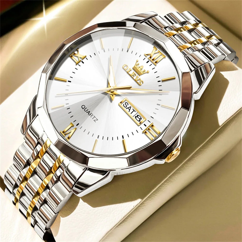 OLEVS Men's Waterproof Quartz Watch with Luminous Features - Chic & Cheery Shopping