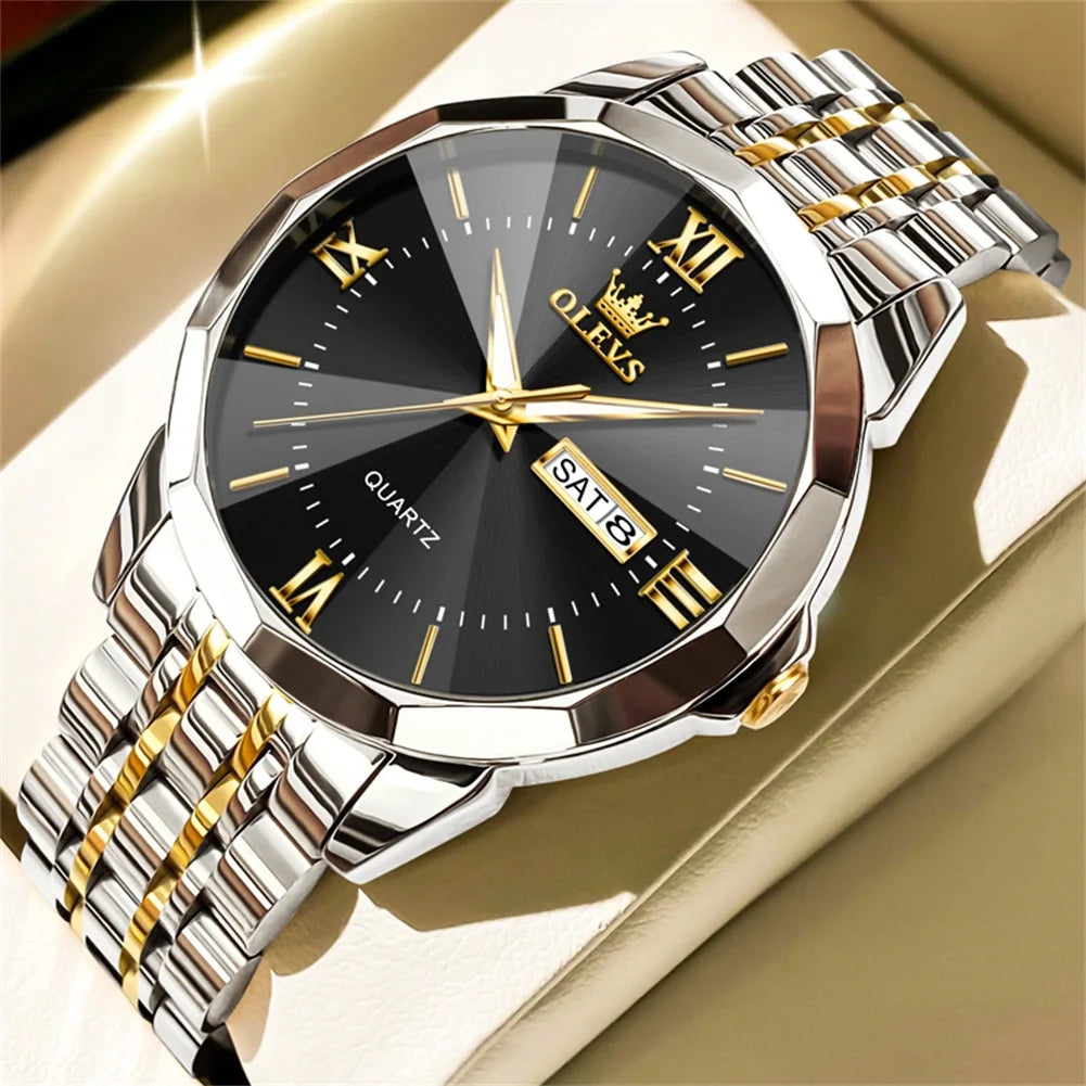 OLEVS Men's Waterproof Quartz Watch with Luminous Features - Chic & Cheery Shopping