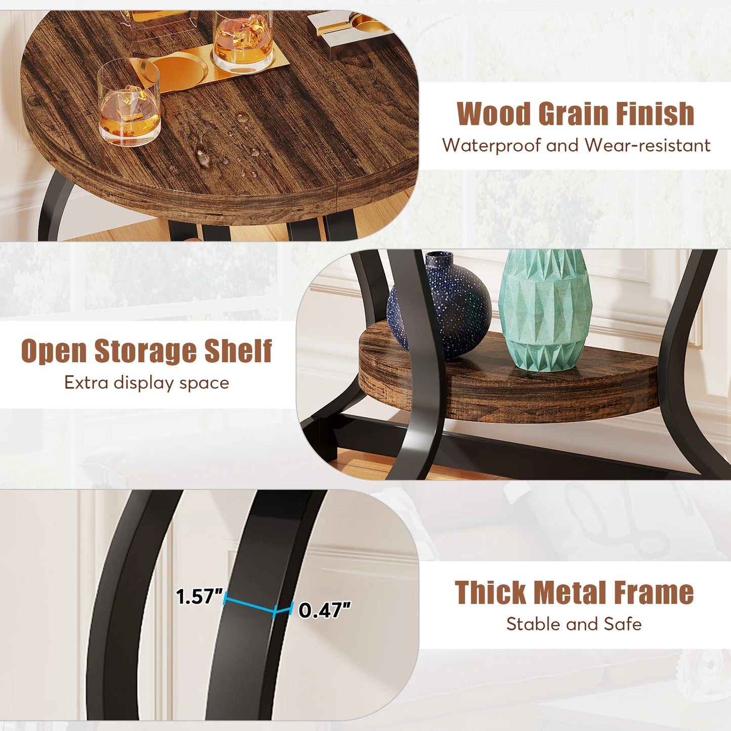 Tribesigns Half Round End Table Set of Two Stylish Accent Tables - Chic & Cheery Shopping