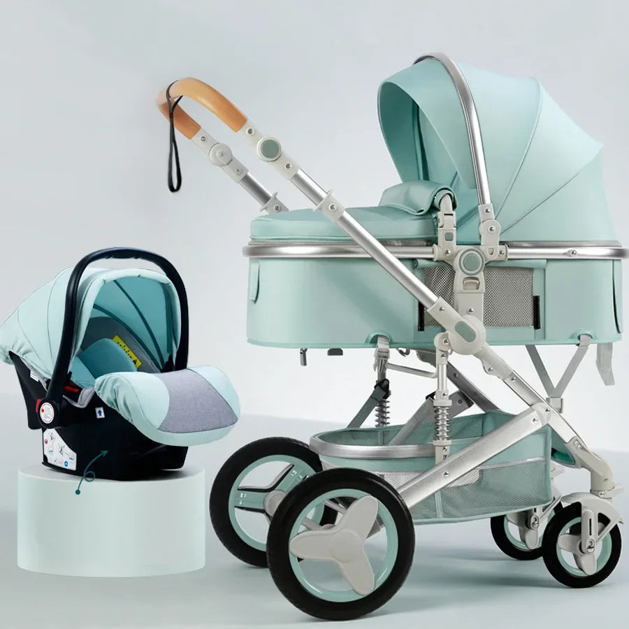 3-in-1 High Landscape Baby Stroller with Two-Way Folding - Chic & Cheery Shopping