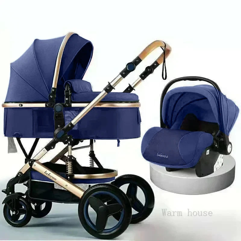 3-in-1 High Landscape Baby Stroller with Two-Way Folding - Chic & Cheery Shopping
