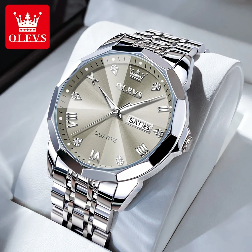 OLEVS Men's Waterproof Quartz Watch with Luminous Features - Chic & Cheery Shopping