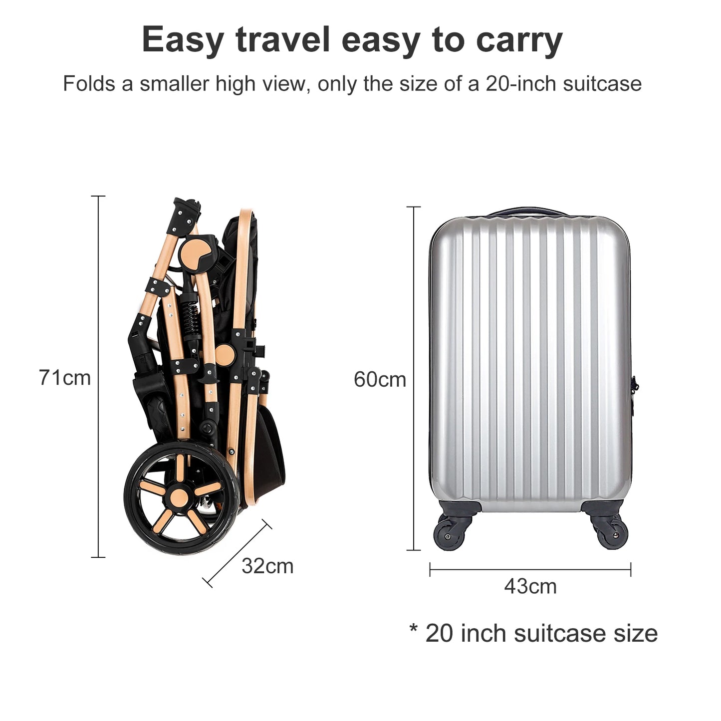 Lightweight 3 in 1 Baby Stroller with Safety Seat - Chic & Cheery Shopping