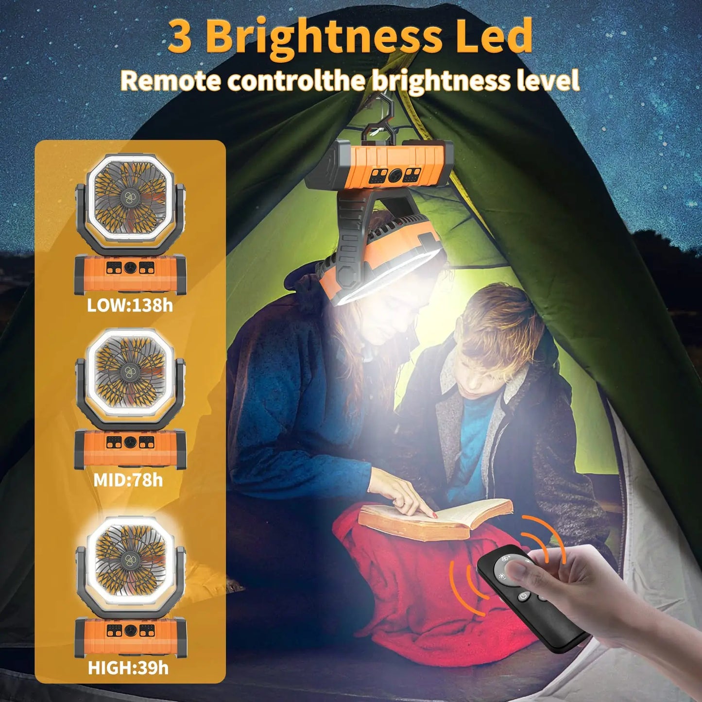 20000mAh High Capacity LED Camping Fan with Hook - Chic & Cheery Shopping