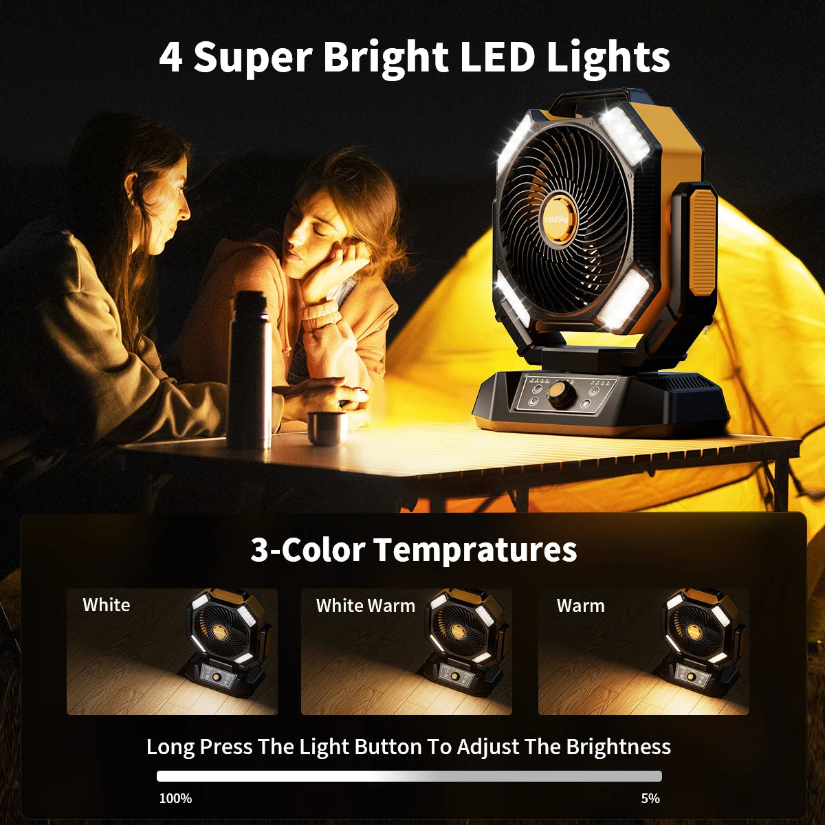 Portable 40000mAh Camping Fan with LED Lantern and Remote - Chic & Cheery Shopping