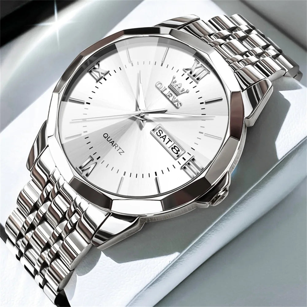 OLEVS Men's Waterproof Quartz Watch with Luminous Features - Chic & Cheery Shopping