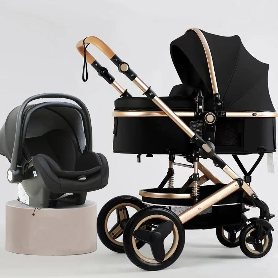 3-in-1 High Landscape Baby Stroller with Two-Way Folding - Chic & Cheery Shopping