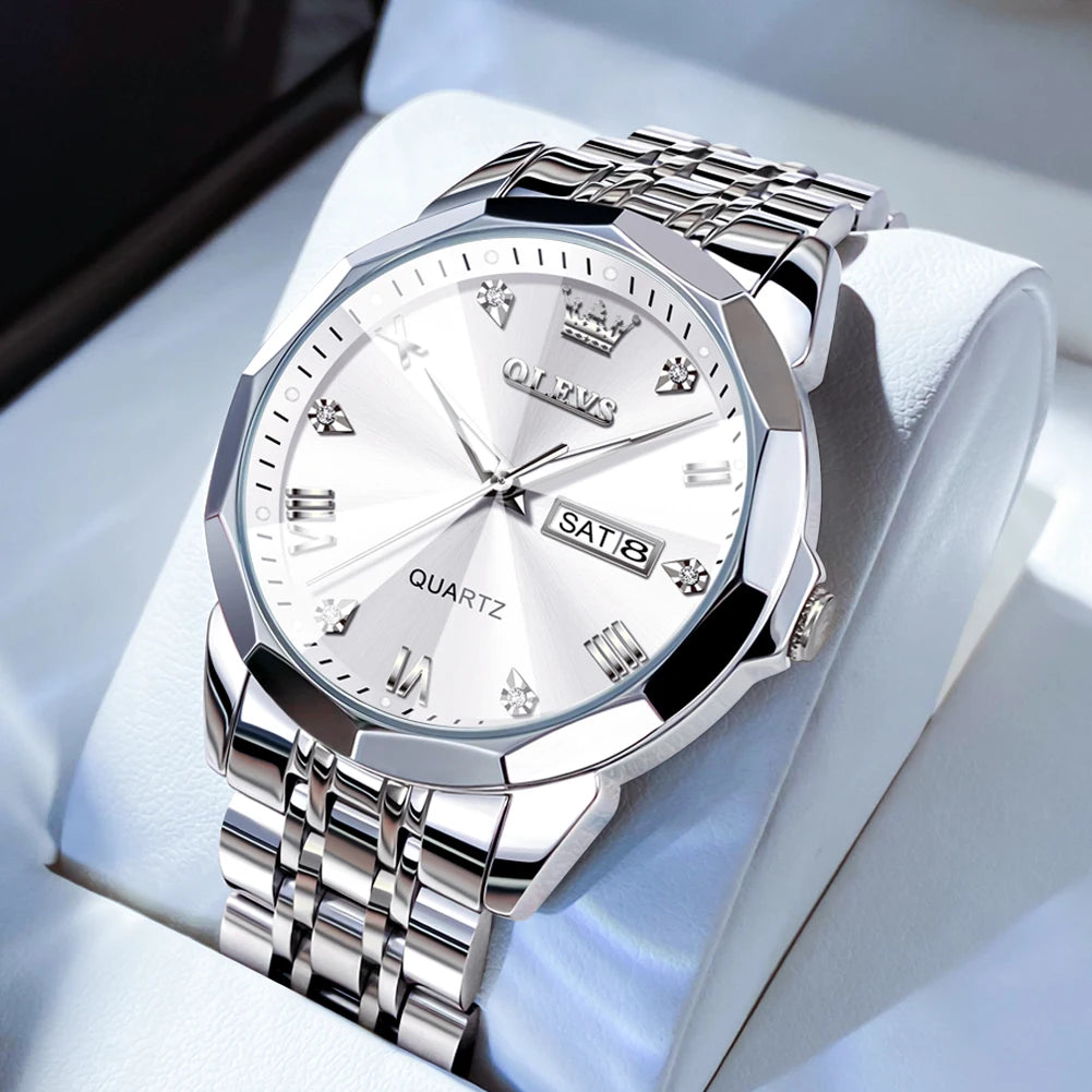 OLEVS Men's Waterproof Quartz Watch with Luminous Features - Chic & Cheery Shopping