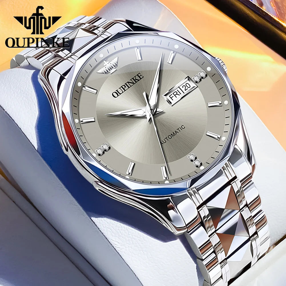 OUPINKE 3295 Luxury Tungsten Steel Mens Waterproof Watch - Chic & Cheery Shopping