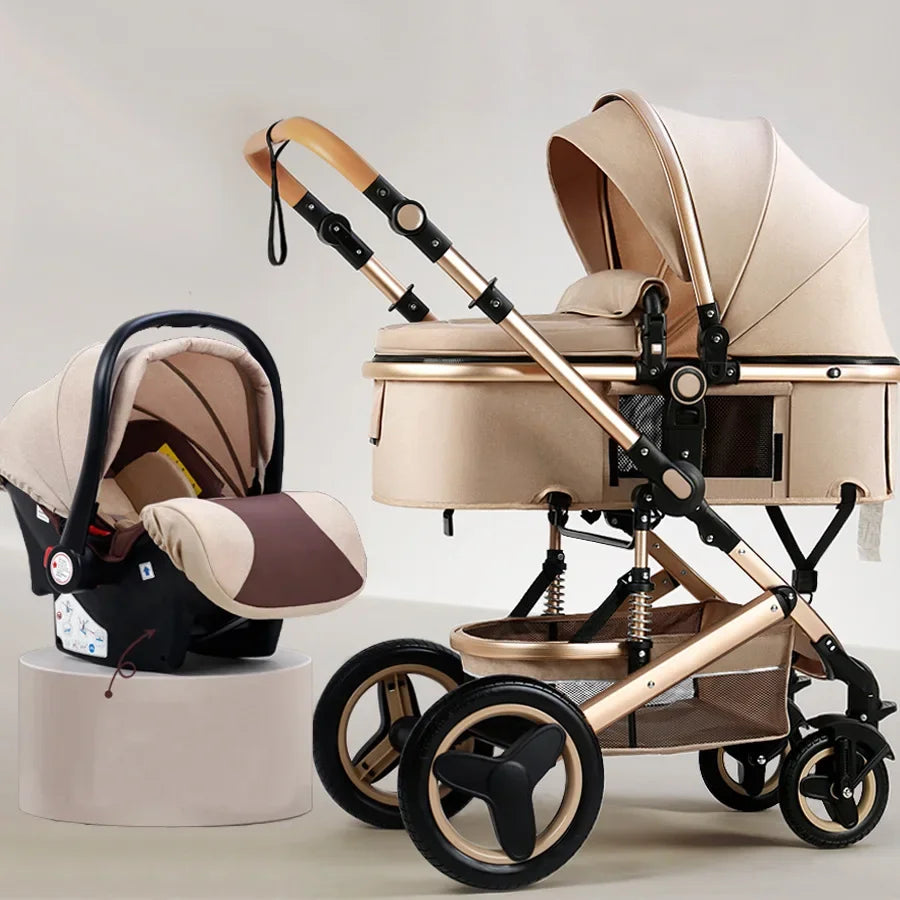 3-in-1 High Landscape Baby Stroller with Two-Way Folding - Chic & Cheery Shopping