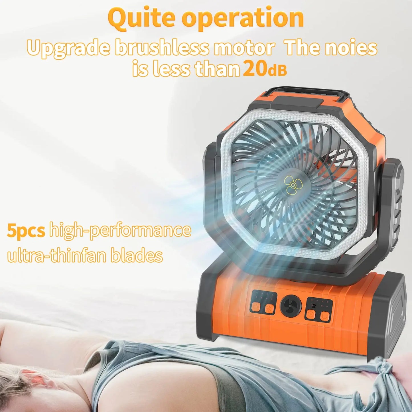 20000mAh High Capacity LED Camping Fan with Hook - Chic & Cheery Shopping