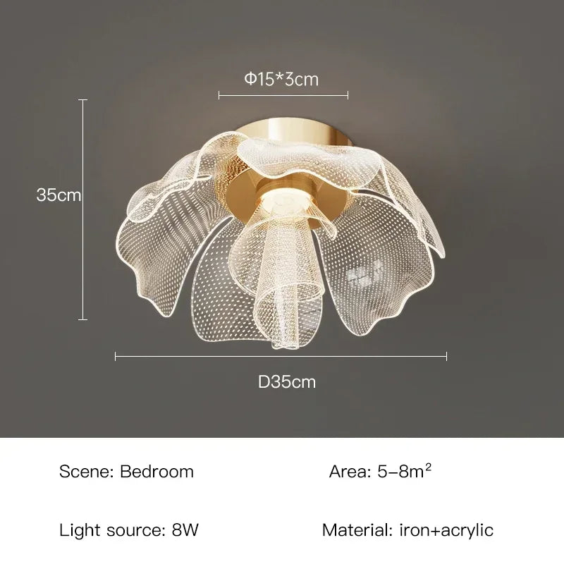 Luxurious LED Flower Design Ceiling Light for Bedroom - Chic & Cheery Shopping
