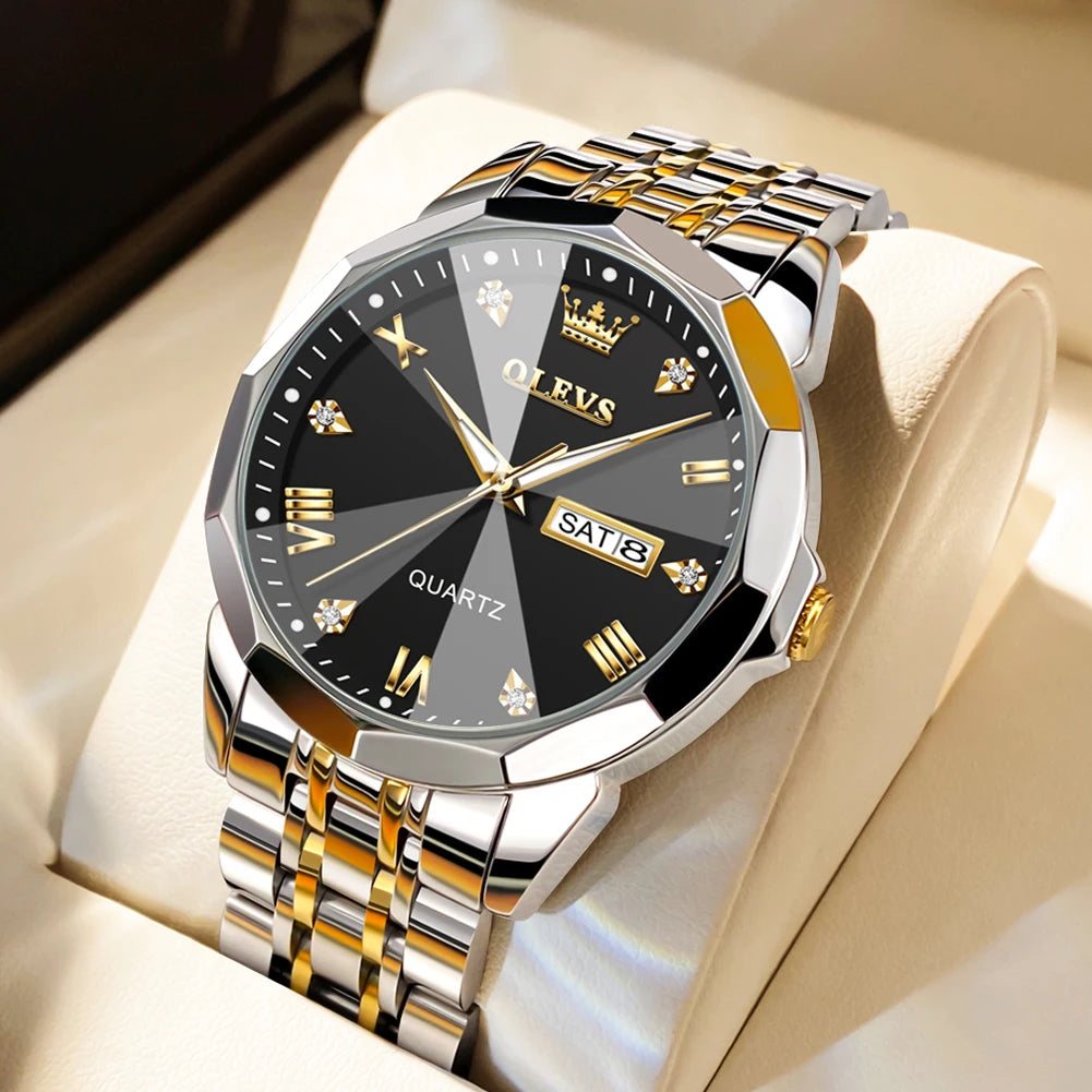 OLEVS Men's Waterproof Quartz Watch with Luminous Features - Chic & Cheery Shopping