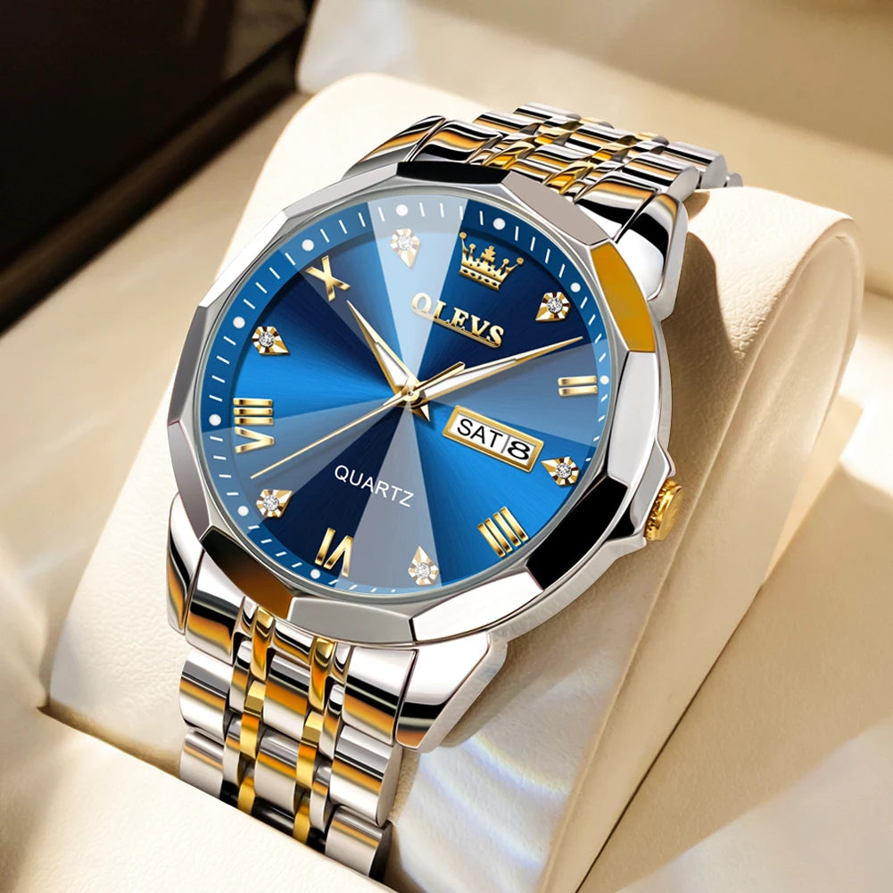 OLEVS Men's Waterproof Quartz Watch with Luminous Features - Chic & Cheery Shopping