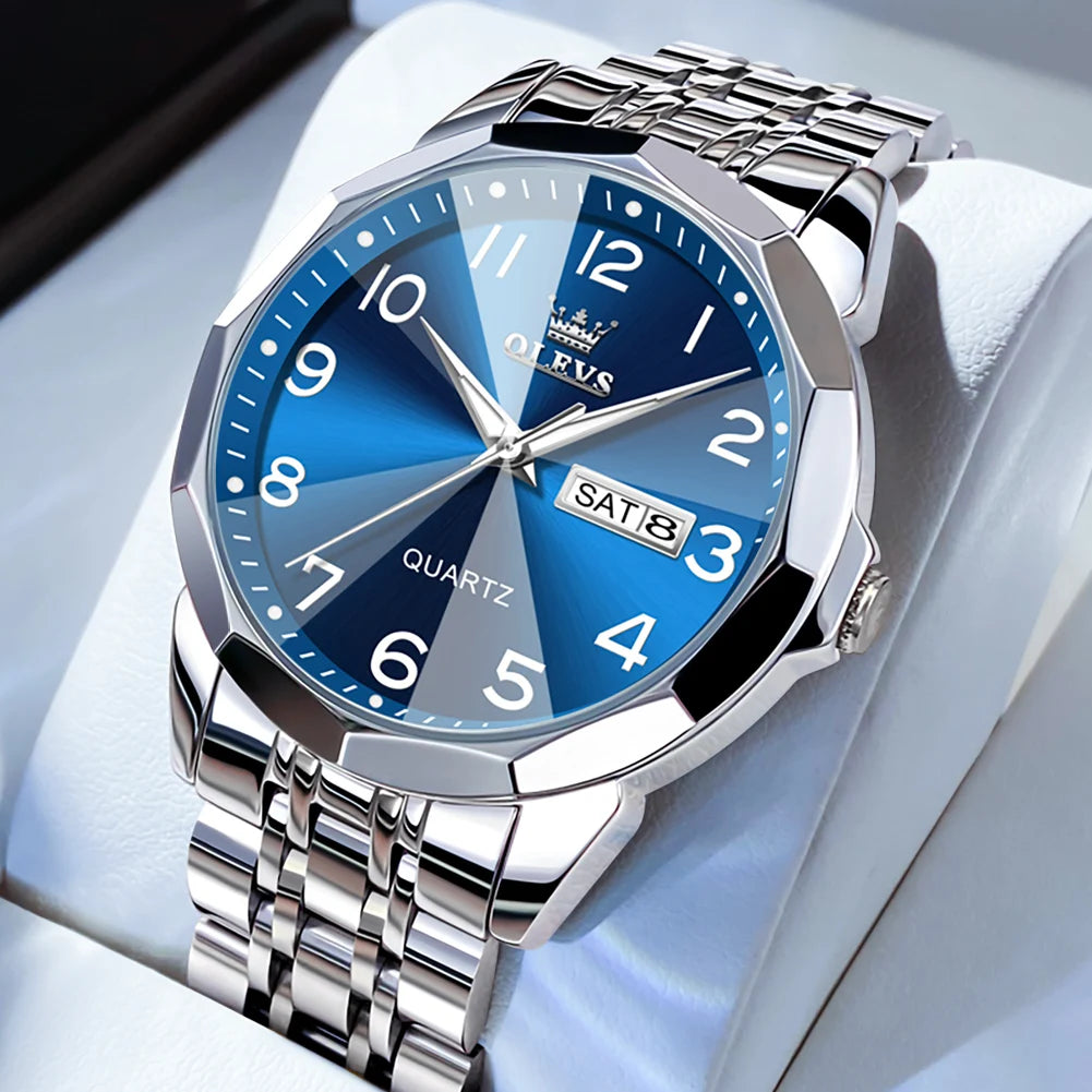 OLEVS Men's Waterproof Quartz Watch with Luminous Features - Chic & Cheery Shopping