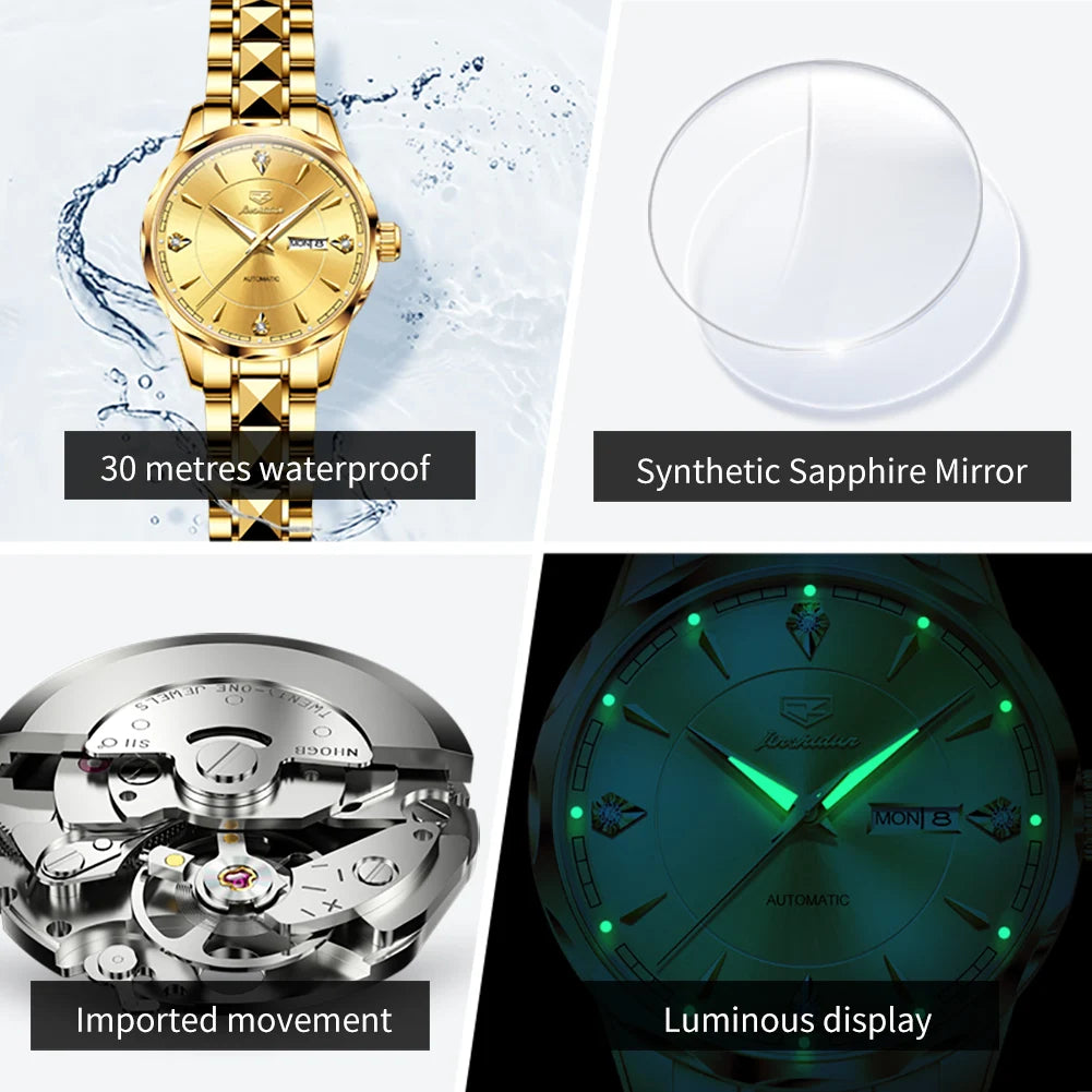 JSDUN Women's Waterproof Automatic Mechanical Watch - Chic & Cheery Shopping
