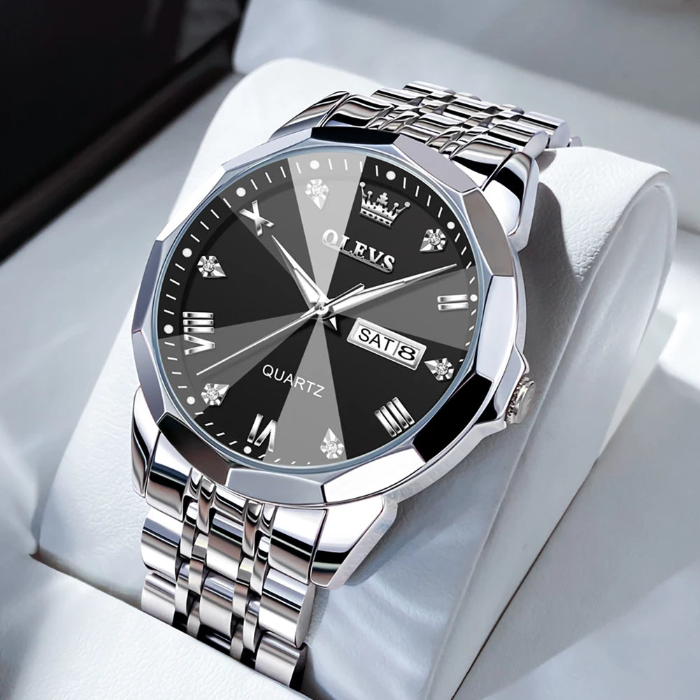 OLEVS Men's Waterproof Quartz Watch with Luminous Features - Chic & Cheery Shopping