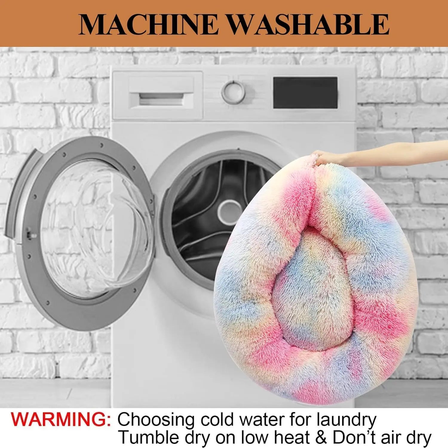 Colorful Plush Calming Donut Bed for Dogs and Cats - Chic & Cheery Shopping