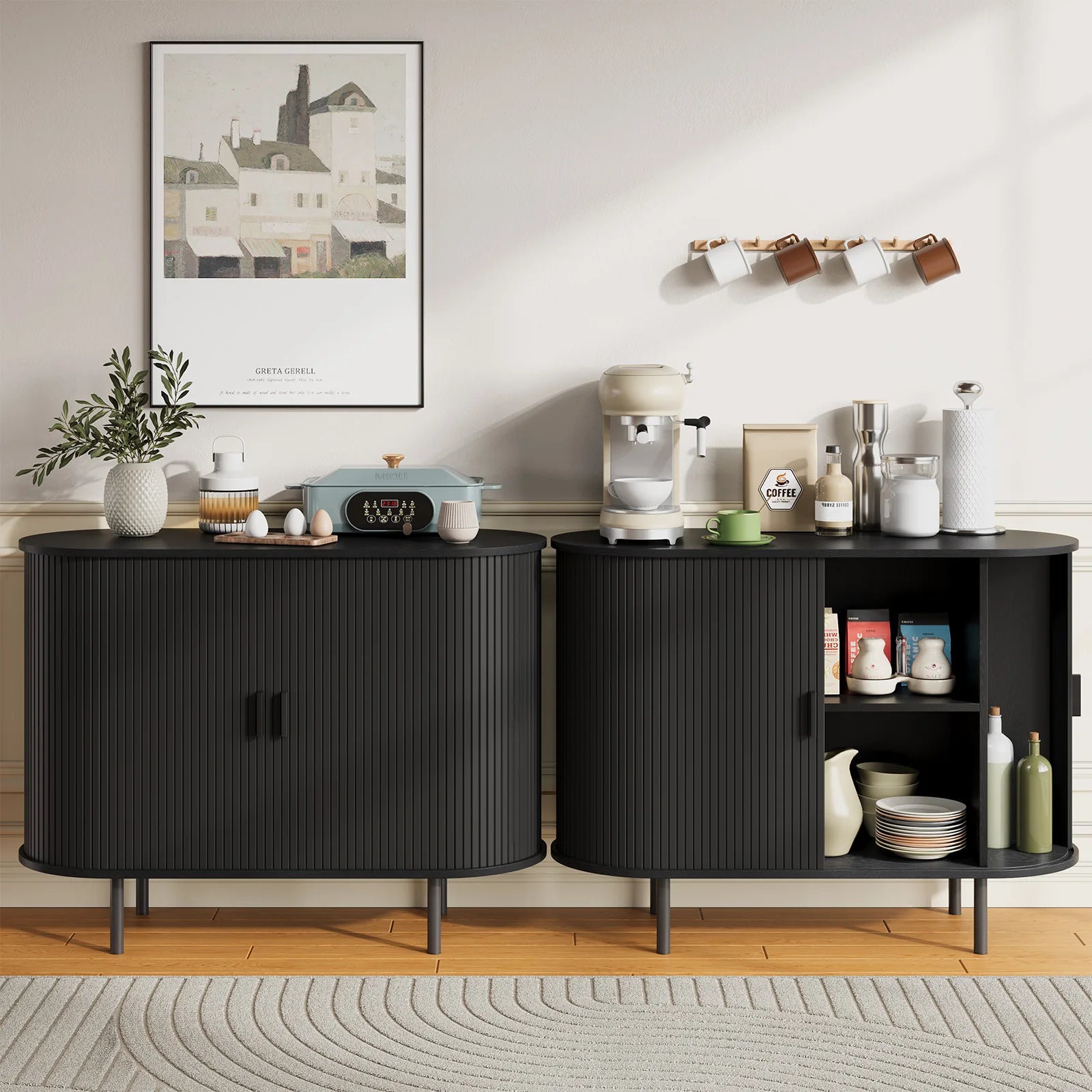 Modern 40 Inch Sideboard Buffet Cabinet with Sliding Door - Chic & Cheery Shopping