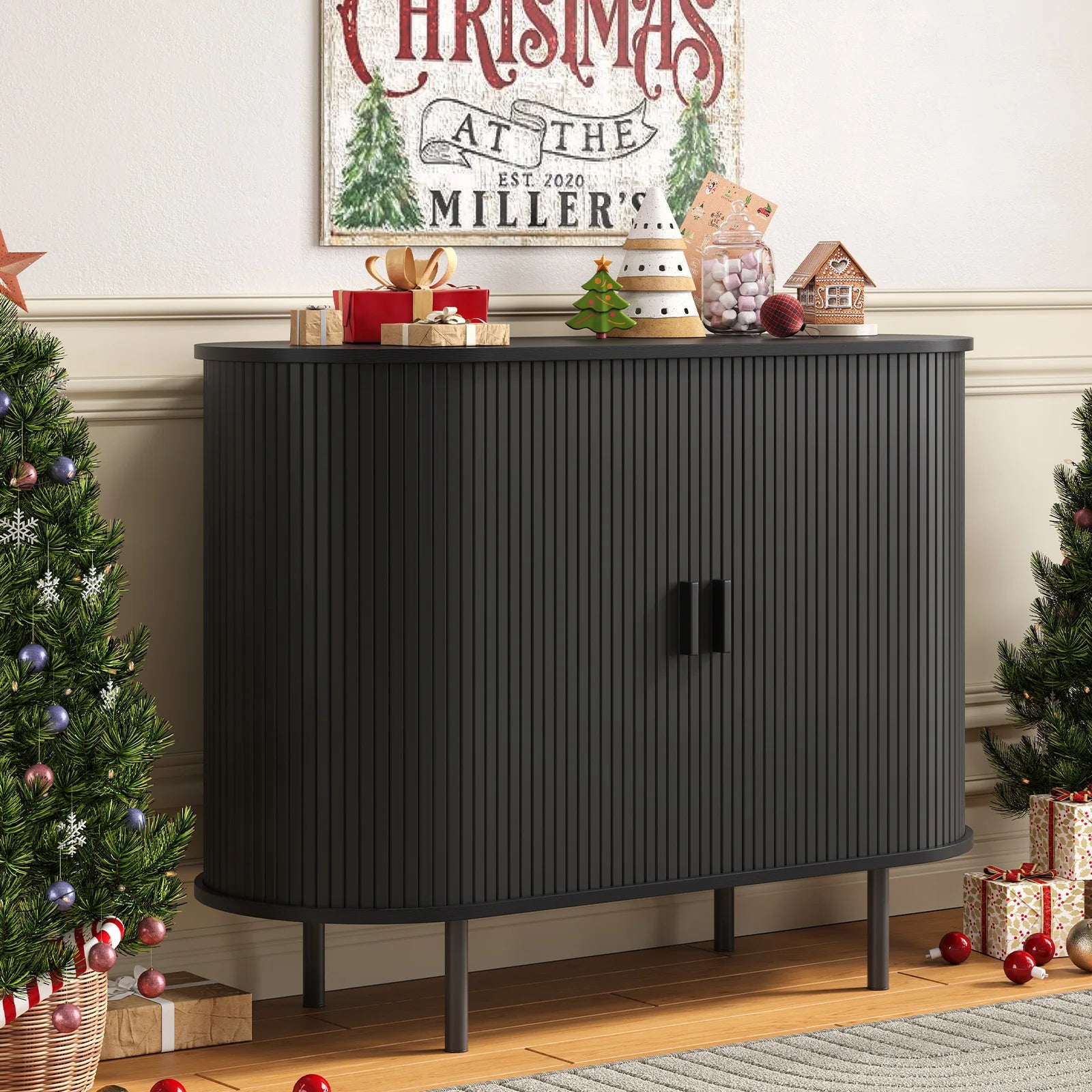 Modern 40 Inch Sideboard Buffet Cabinet with Sliding Door - Chic & Cheery Shopping