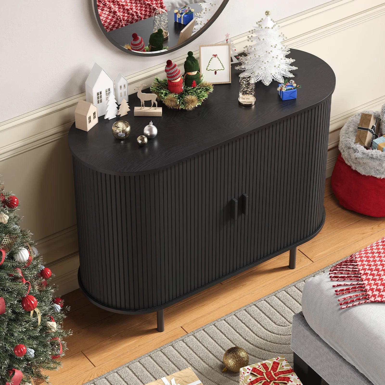 Modern 40 Inch Sideboard Buffet Cabinet with Sliding Door - Chic & Cheery Shopping