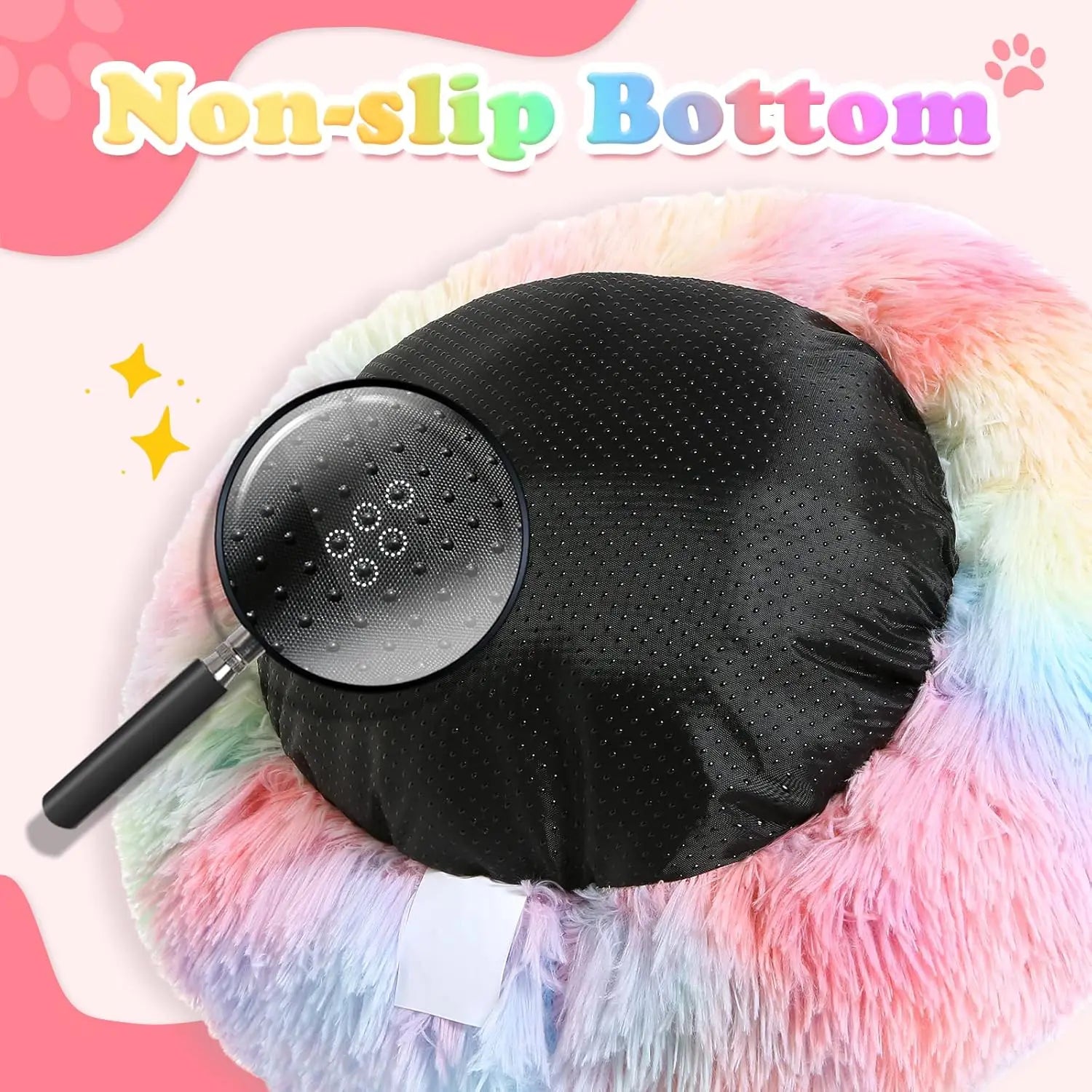 Colorful Plush Calming Donut Bed for Dogs and Cats - Chic & Cheery Shopping