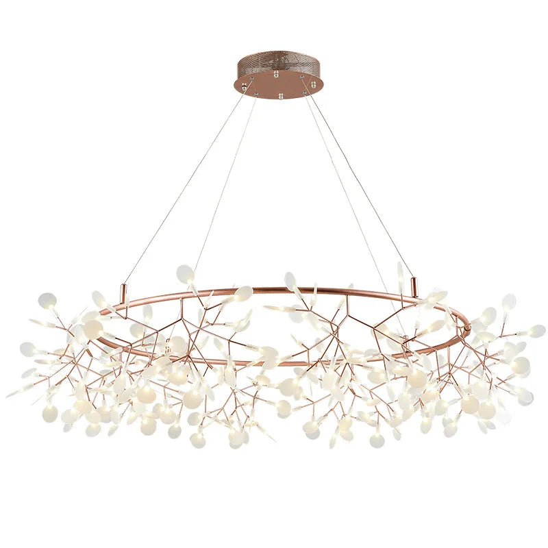 Nordic Round Chandelier in Rose Gold and Black for Home - Chic & Cheery Shopping