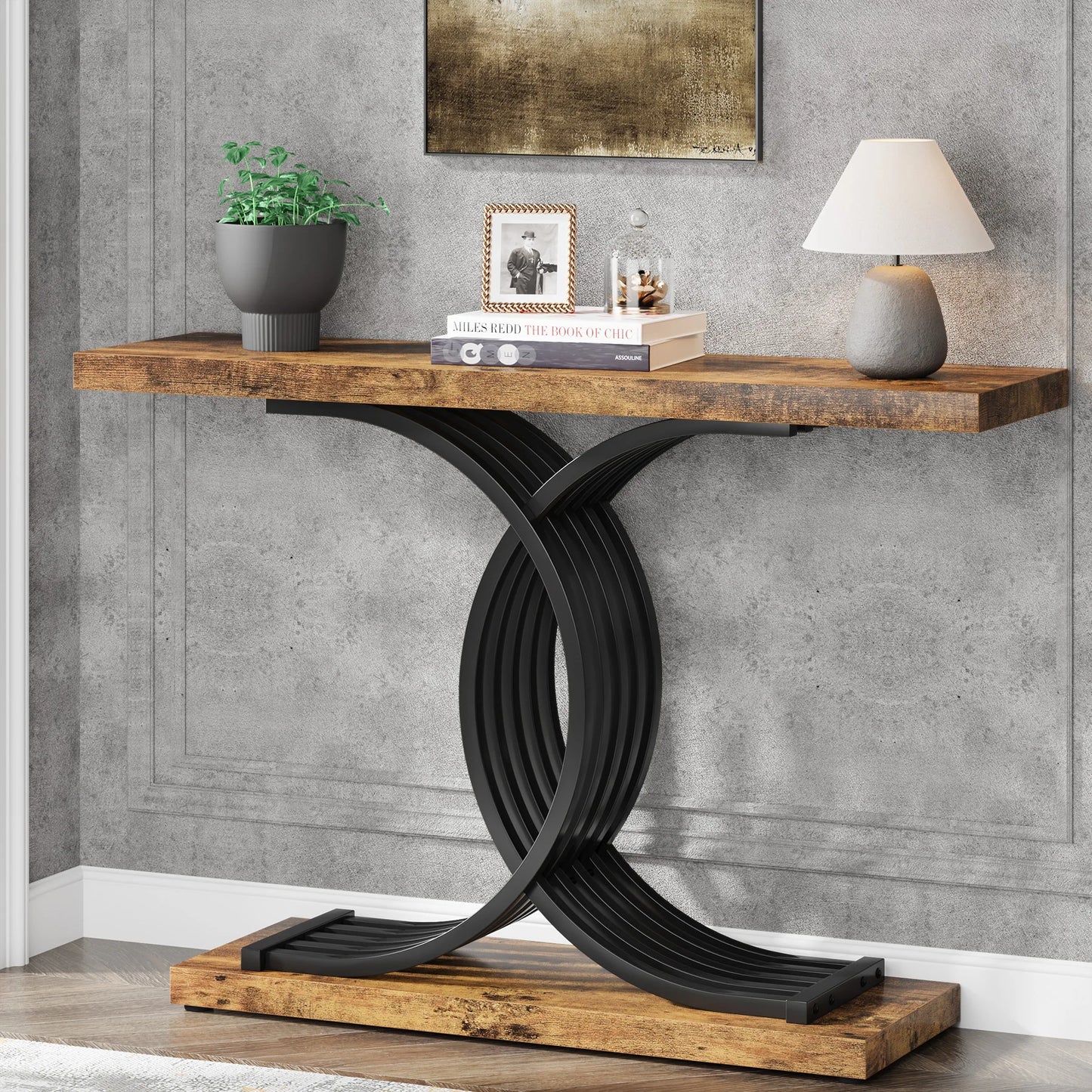 Tribesigns Modern Gold Entryway Table with Faux Marble Top - Chic & Cheery Shopping