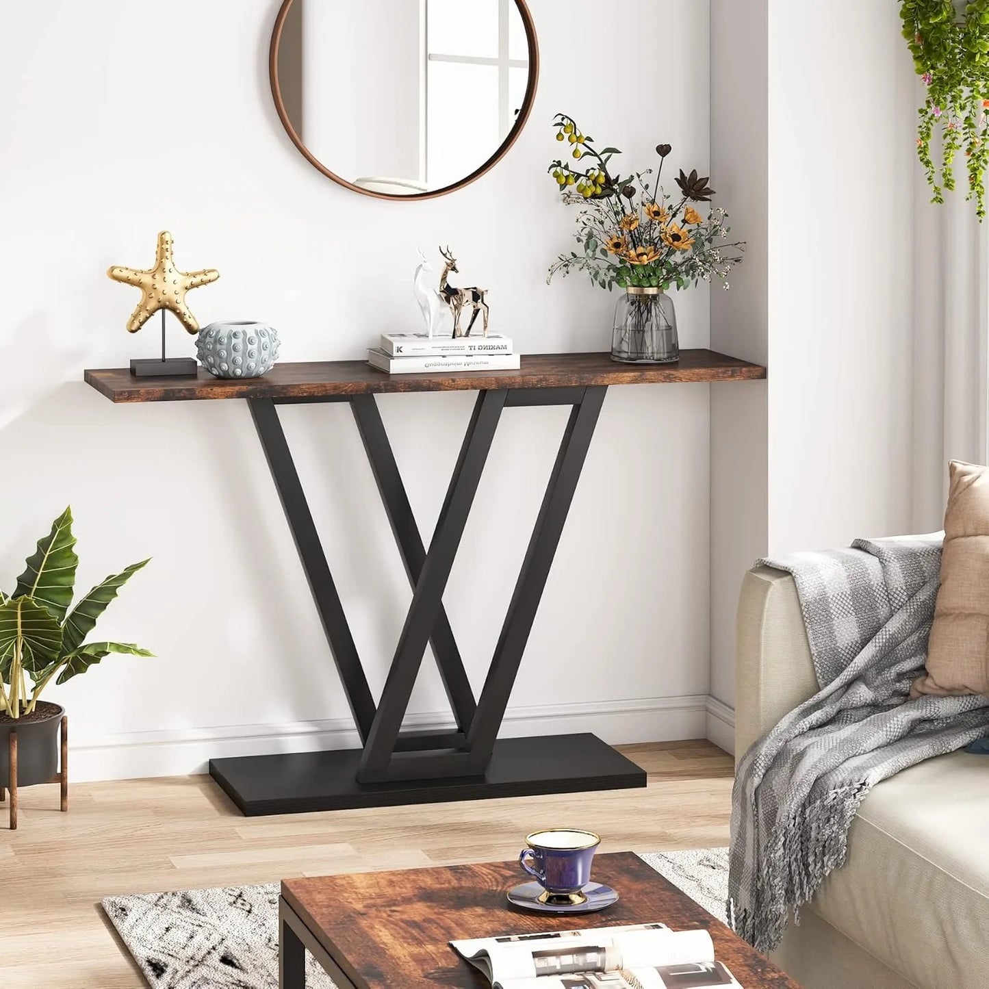 Industrial Console Table for Entryway and Living Room - Chic & Cheery Shopping