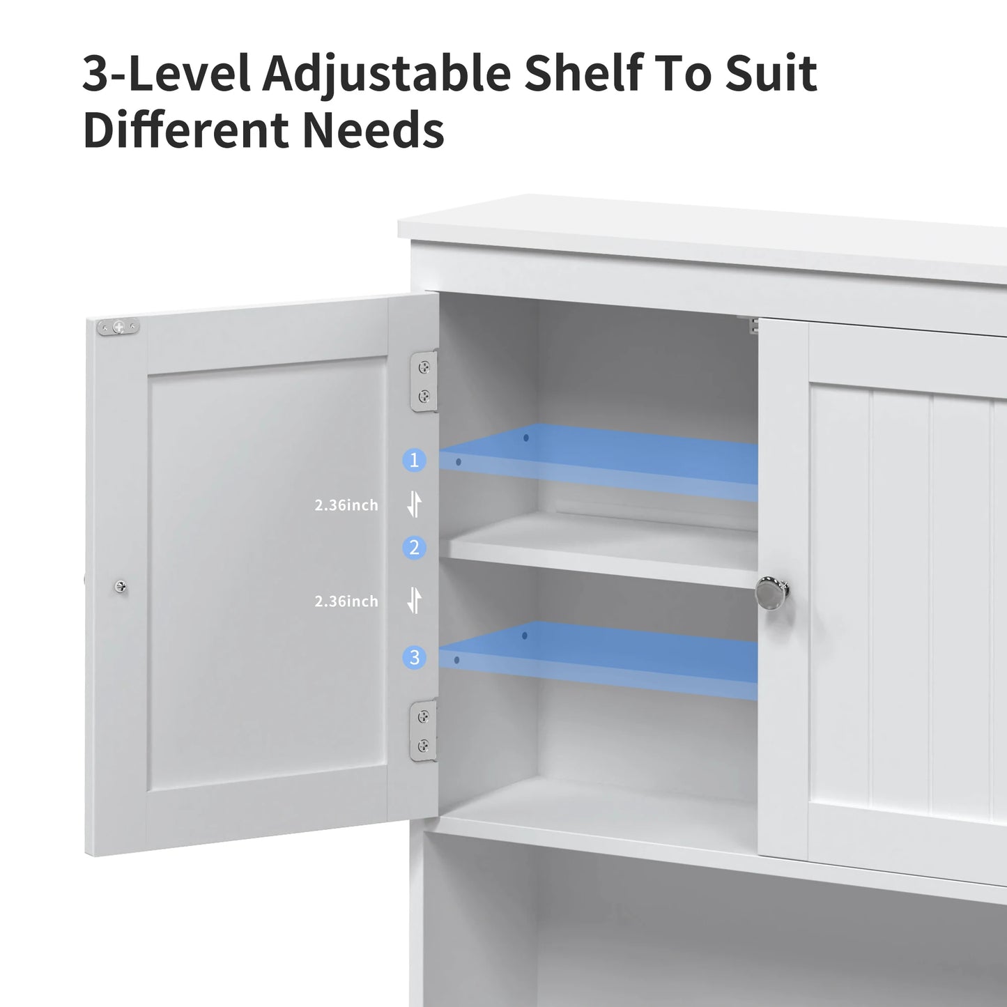 White Wall Mounted Bathroom Cabinet with Adjustable Shelf - Chic & Cheery Shopping