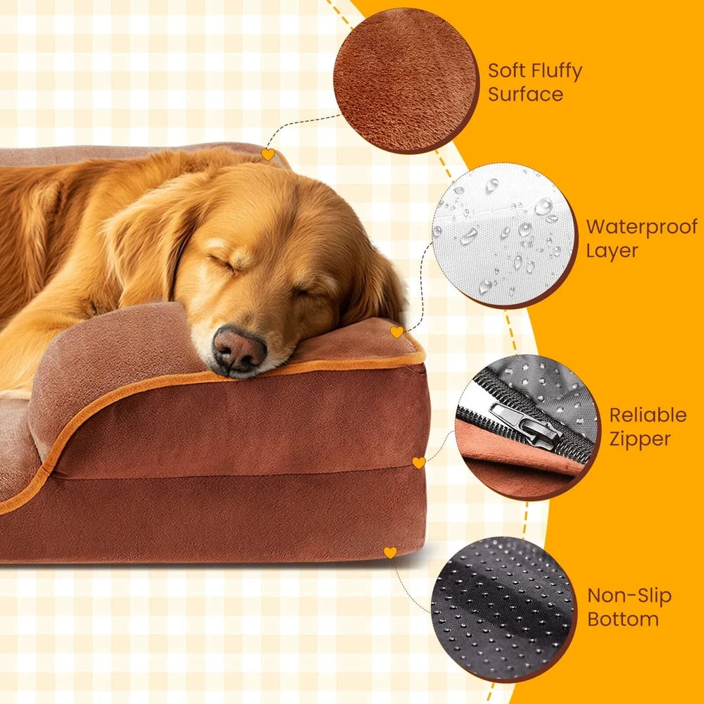 Memory Foam Dog Bed for Small Dogs with Waterproof Cover - Chic & Cheery Shopping