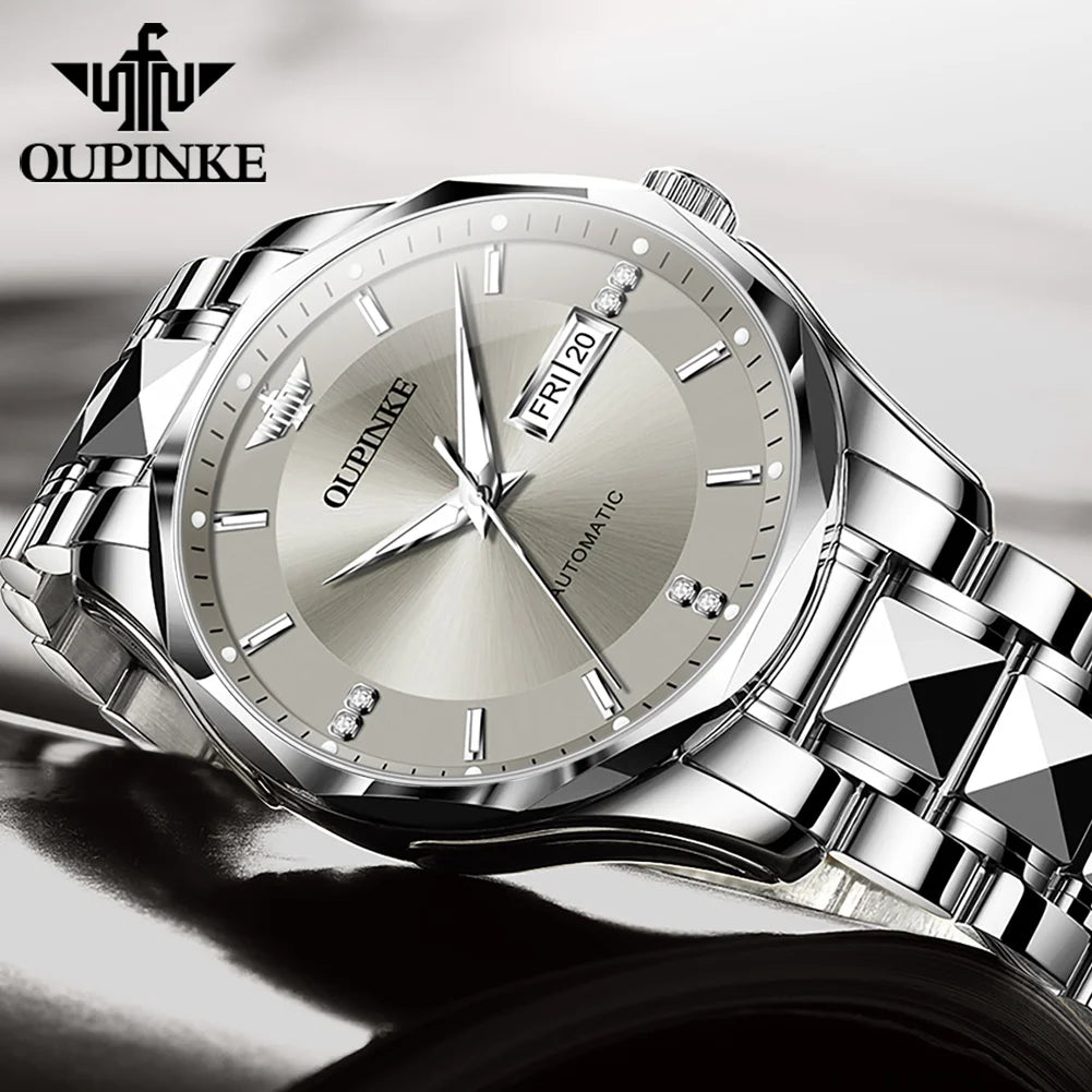 OUPINKE 3295 Luxury Tungsten Steel Mens Waterproof Watch - Chic & Cheery Shopping