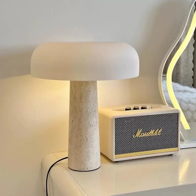 Nordic Design Mushroom Stone Table Lamp for Bedroom Decor - Chic & Cheery Shopping