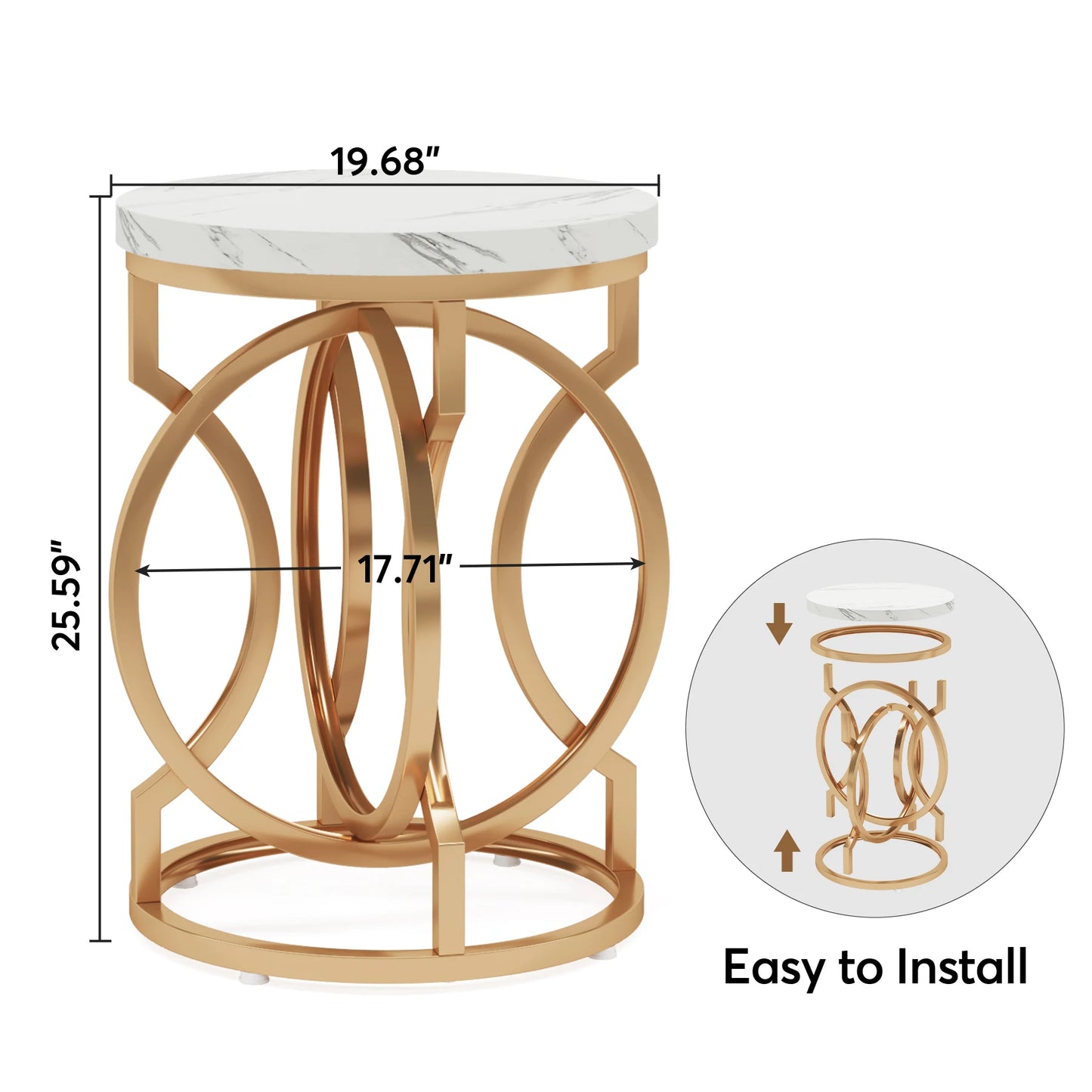 Tribesigns Modern Round End Table with Unique O Shaped Base - Chic & Cheery Shopping