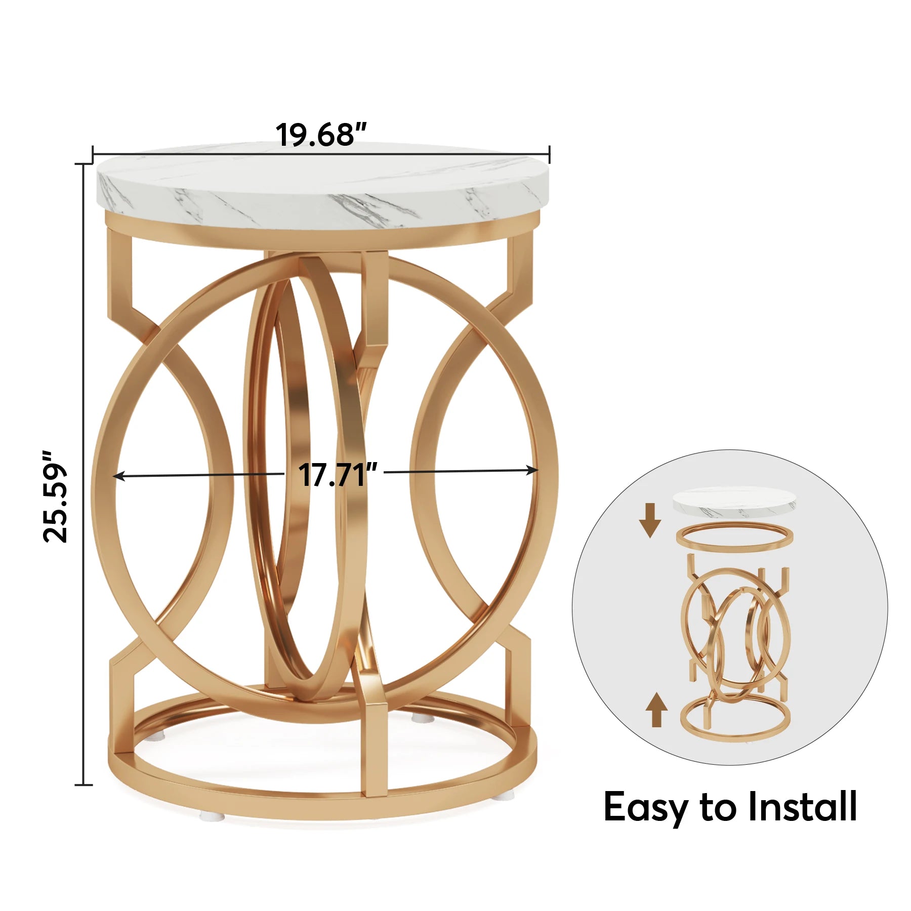 Tribesigns Modern Round End Table with Unique O Shaped Base - Chic & Cheery Shopping