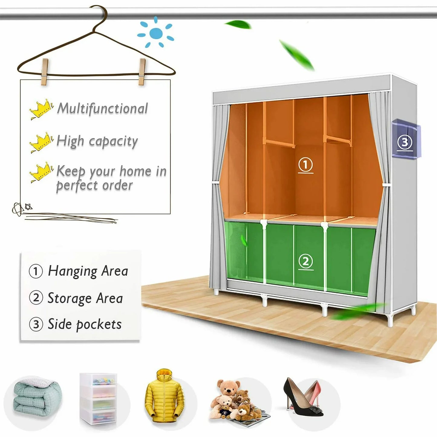 Portable Closet Organizer Rack for Clothes and Shoes - Chic & Cheery Shopping