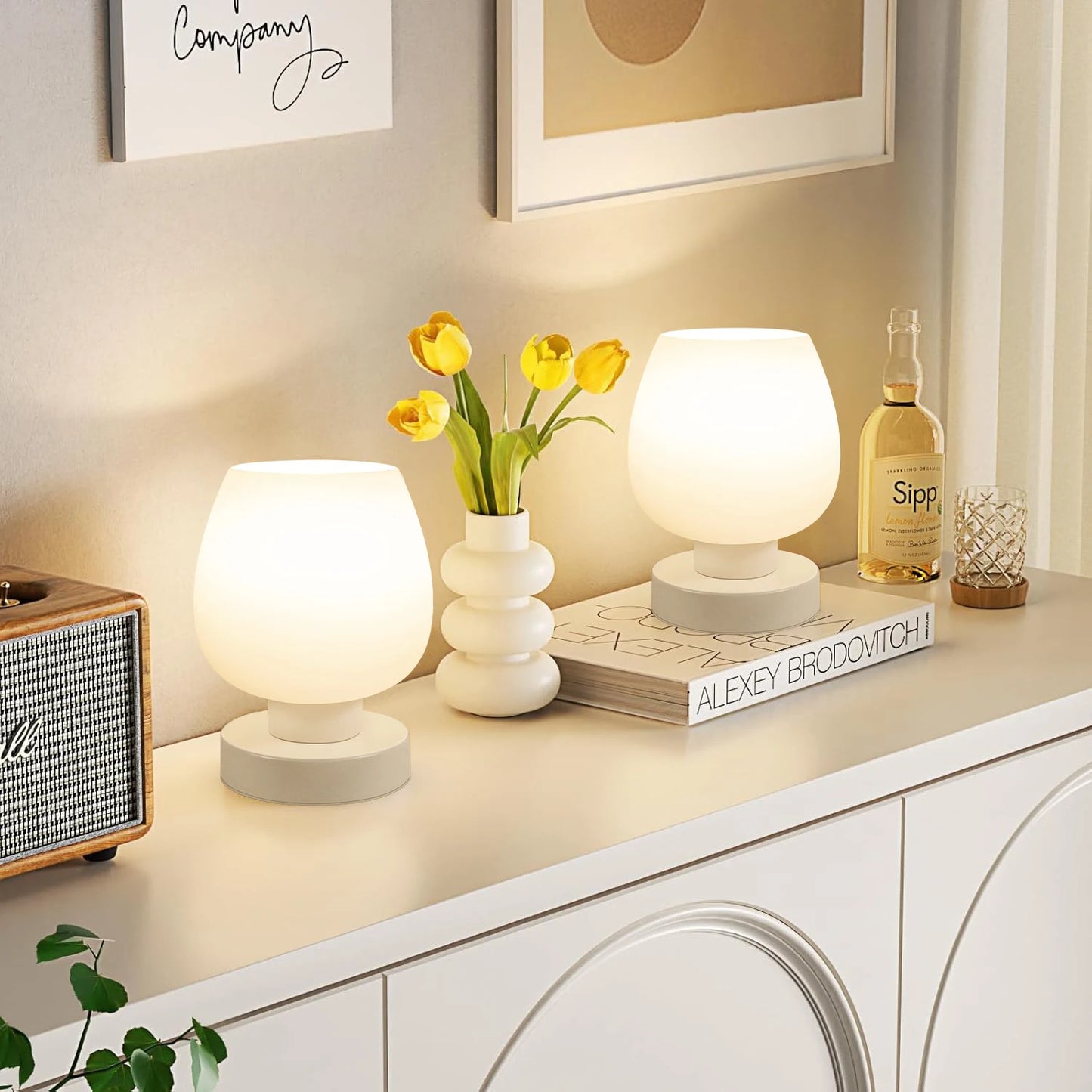 Modern Dimmable Table Lamps with Frosted Glass Design - Chic & Cheery Shopping